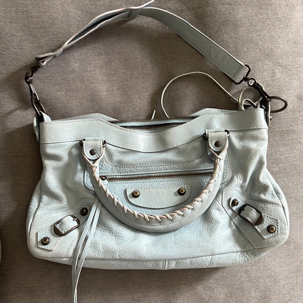 Blue Balenciaga bag